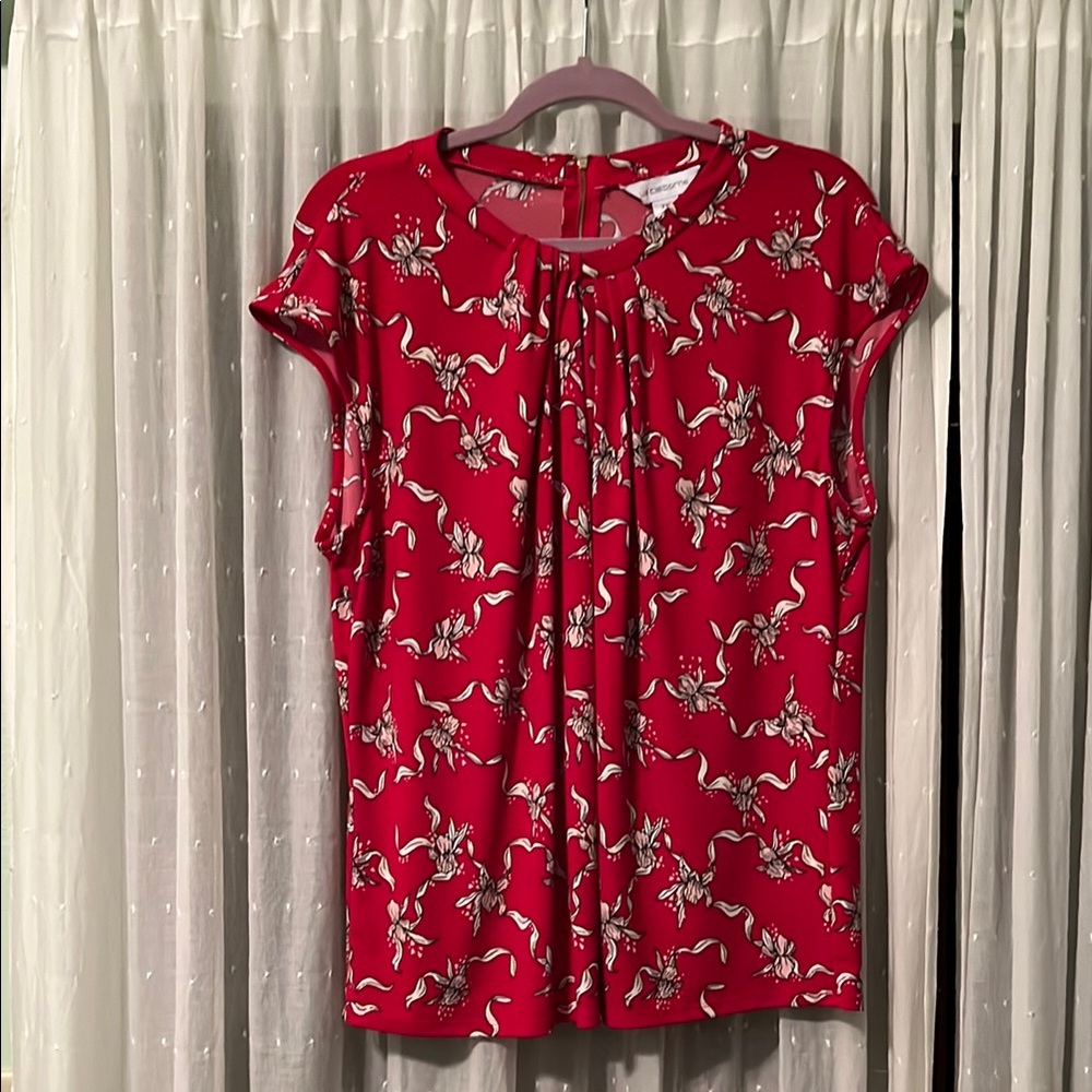 Red Floral Liz Claiborne XXL Women's Top